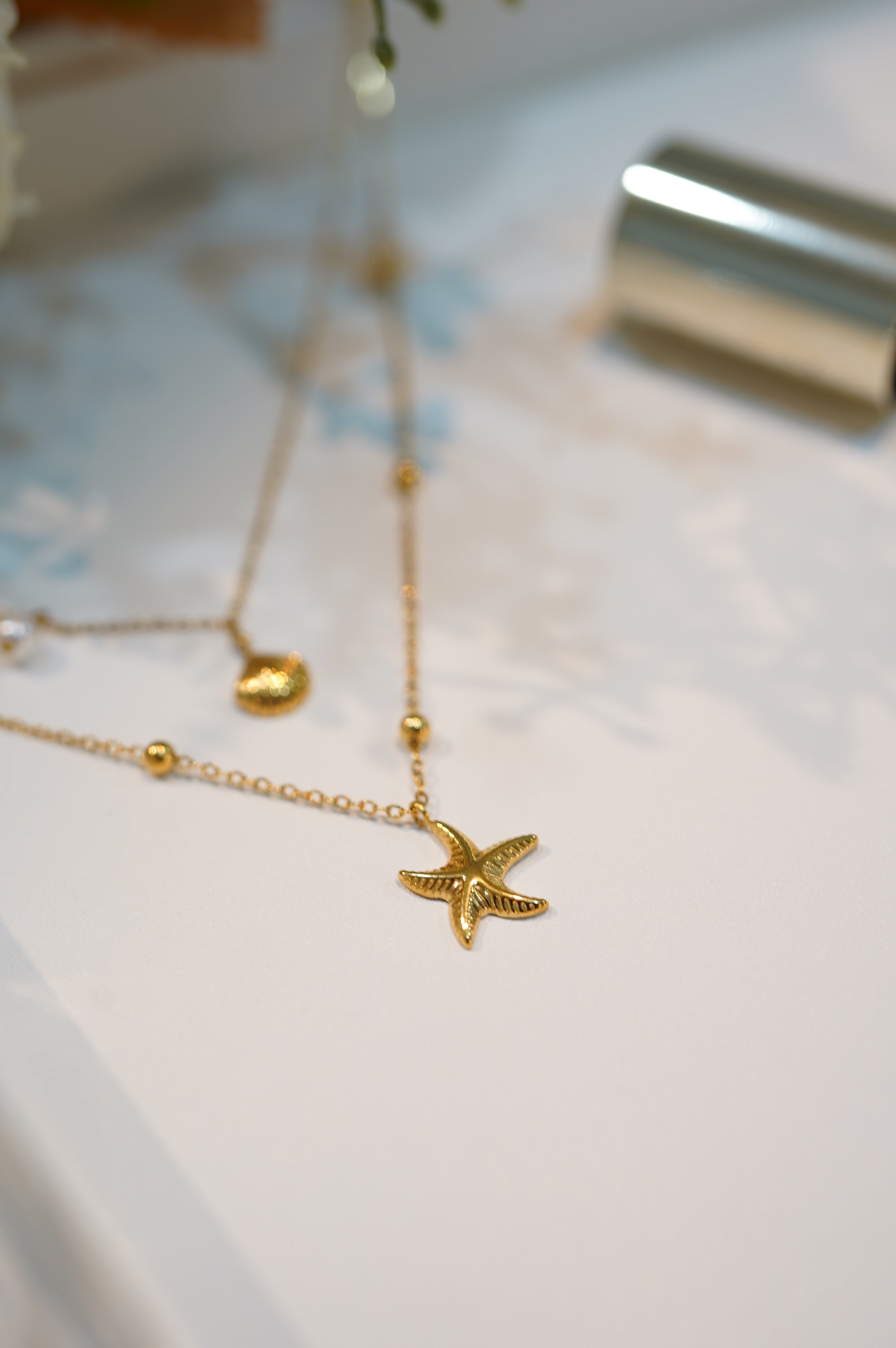 2 IN 1 Shell & Starfish Necklace